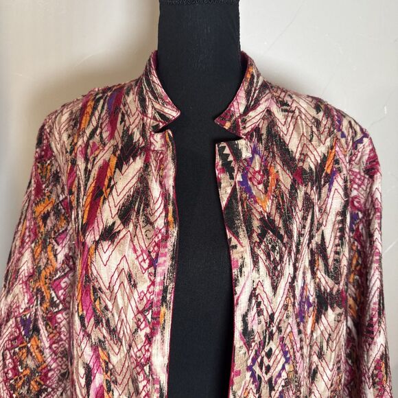 Chico’s Rina Tribal Jacket Colorful Geometric Quilted Women's Size XL - Picture 2 of 14